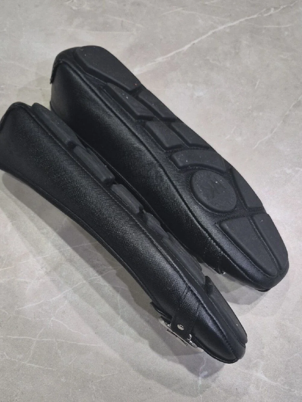 Michael Kors Black MK Logo Square-Toe Ballet Flats